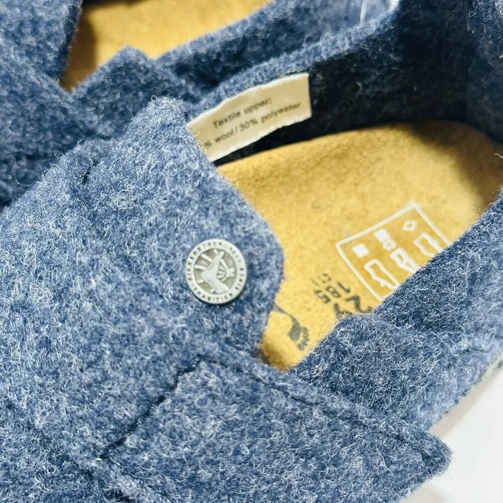 Birkenstock Zermatt HL Fit Blue Wool Felt Slippers Shoes Kids Size 11 /EU 29